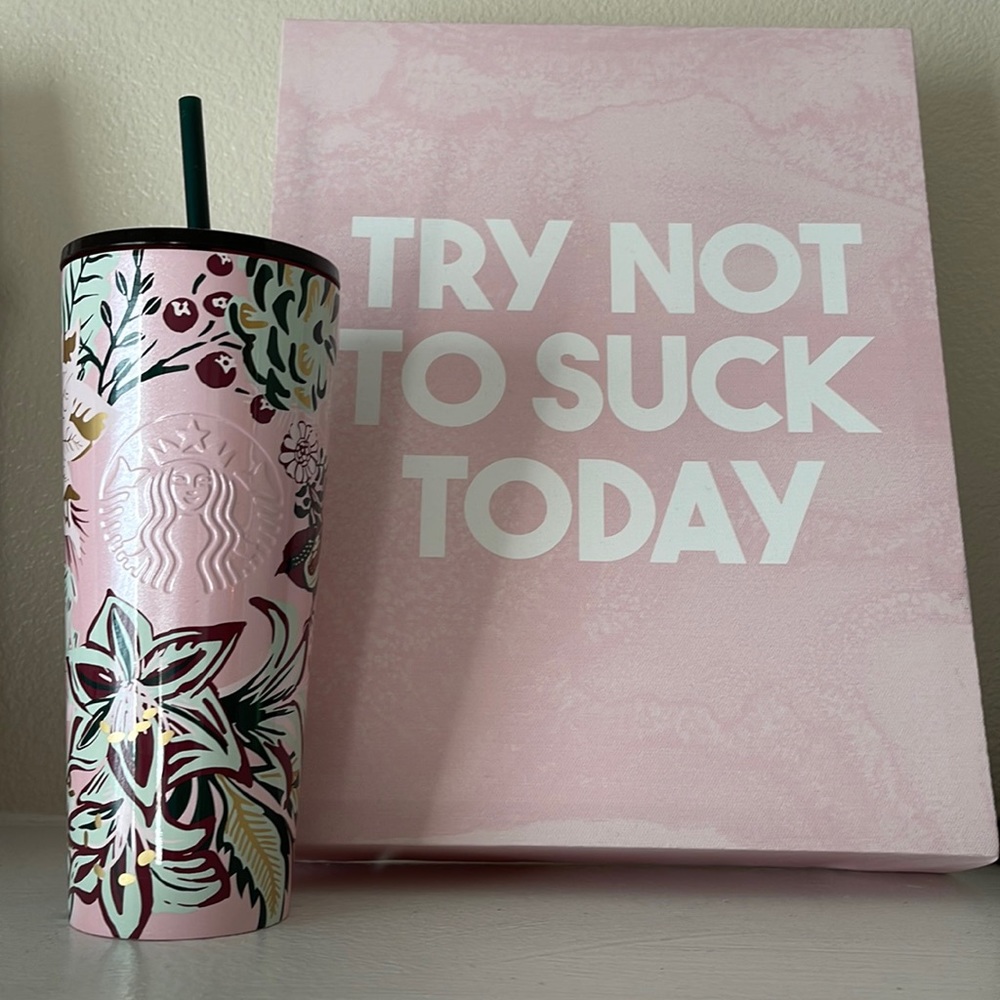 Starbucks Metallic pink stainless steel cup NWT